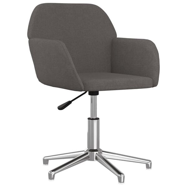 vidaXL Swivel Office Chair Dark Grey Fabric