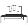 vidaXL Metal Bed Frame without Mattress with Headboard Black 100x200cm