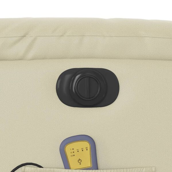 vidaXL Electric Stand up Massage Recliner Chair Cream Faux Leather