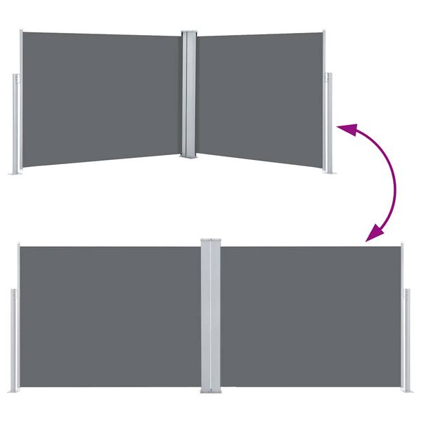 vidaXL Retractable Side Awning Anthracite 140x1000 cm