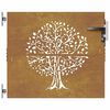vidaXL Garden Gate 85x75 cm Corten Steel Tree Design