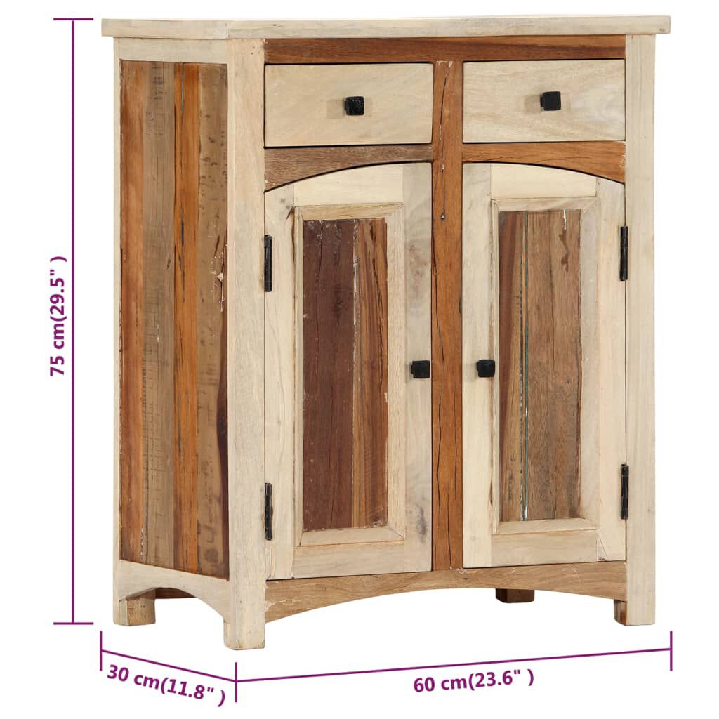 vidaXL Side Cabinet 60x30x75 cm Solid Reclaimed Wood