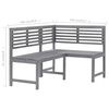 vidaXL Garden Corner Bench Grey 140 cm Solid Acacia Wood