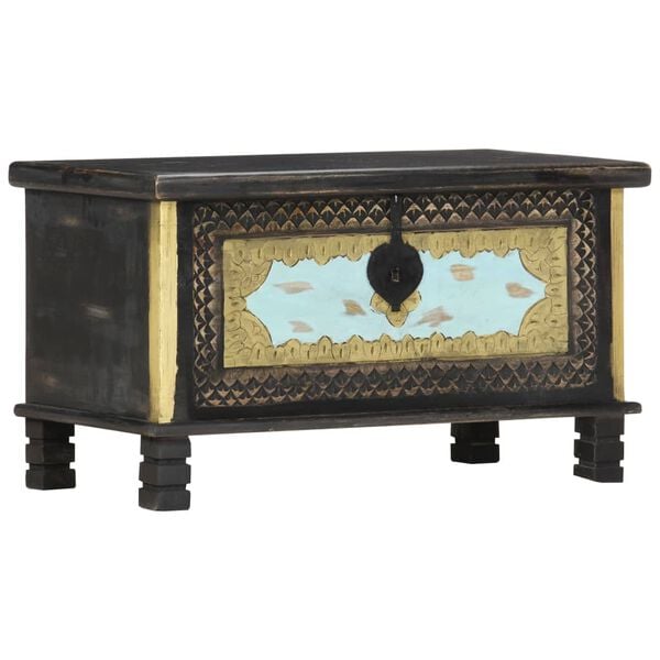 vidaXL Storage Chest Black 80x40x45 cm Solid Mango Wood