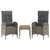 vidaXL 5 Piece Garden Dining Set with Cushions Grey Poly Rattan