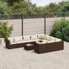 vidaXL 11 Piece Garden Sofa Set with Cushions Brown Poly Rattan