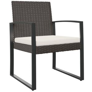 vidaXL Garden Dining Chairs 2 pcs Brown PP Rattan