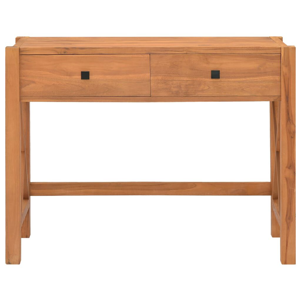 vidaXL Desk with 2 Drawers 100x40x75 cm Teak Wood