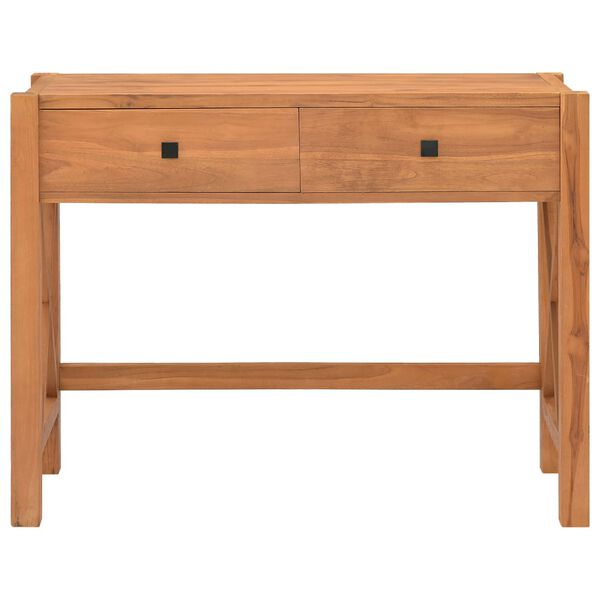 vidaXL Desk with 2 Drawers 100x40x75 cm Teak Wood