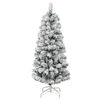 vidaXL Artificial Hinged Christmas Tree 150 LEDs & Flocked Snow 120 cm