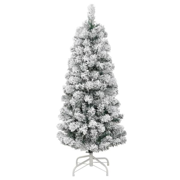 vidaXL Artificial Hinged Christmas Tree 150 LEDs & Flocked Snow 120 cm