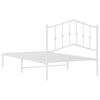 vidaXL Metal Bed Frame without Mattress with Headboard White 100x190cm