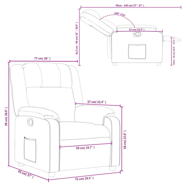 vidaXL Recliner Chair Light Grey Fabric