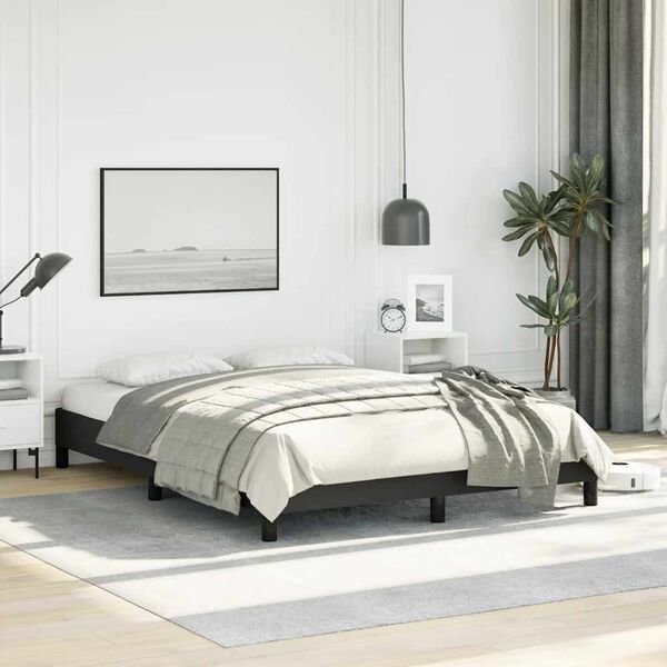 vidaXL Bed Frame without Mattress Black 137x187 cm Double Faux Leather
