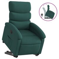 vidaXL Stand up Recliner Chair Dark Green Fabric