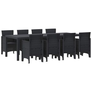 vidaXL Garden Dining Set 9 pcs Anthracite Polypropylene