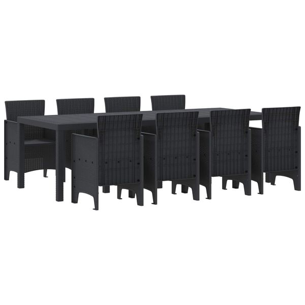 vidaXL Garden Dining Set 9 pcs Anthracite Polypropylene