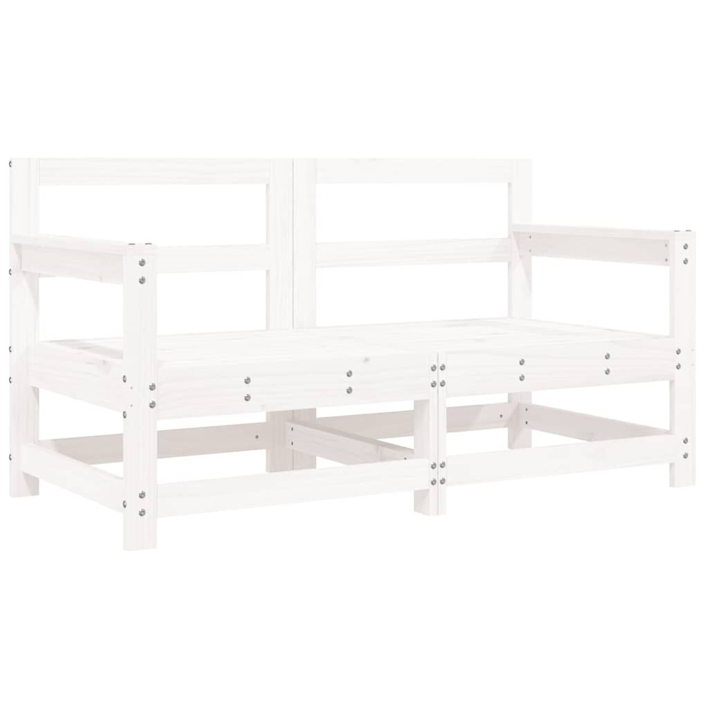 vidaXL Garden Chairs with Cushions 2 pcs White Solid Wood Pine
