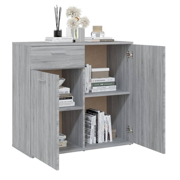 vidaXL Sideboard Grey Sonoma 80x36x75 cm Engineered Wood