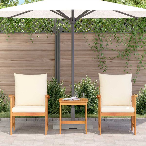 vidaXL 3 Piece Garden Lounge Set with Cushions Solid Acacia Wood