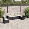 vidaXL 6 Piece Garden Sofa Set with Cushions Black Poly Rattan