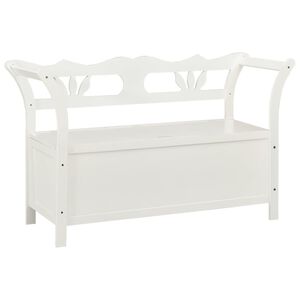 vidaXL Bench White 107x45x75.5 cm Solid Wood Fir