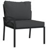 vidaXL 6 Piece Garden Lounge Set with Grey Cushions Steel
