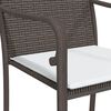vidaXL 3 Piece Garden Dining Set with Cushions Poly Rattan and Steel