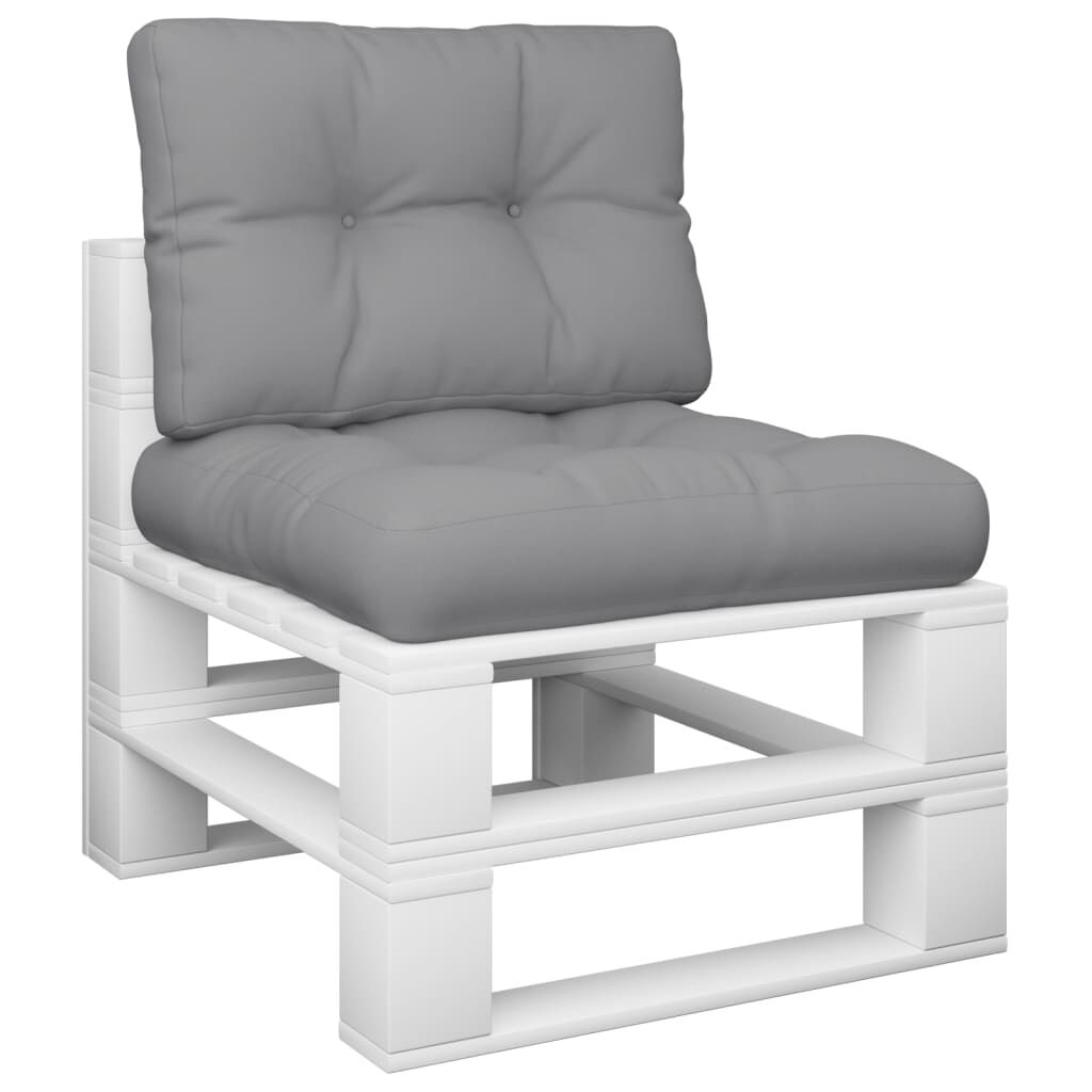 vidaXL Pallet Cushions 2 pcs Grey Fabric