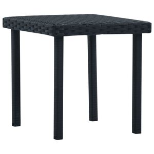 vidaXL Garden Tea Table Black 40x40x40 cm Poly Rattan