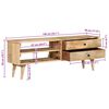 vidaXL TV Cabinet 140x30x50 cm Solid Mango Wood