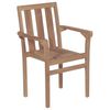 vidaXL Stackable Garden Chairs with Cushions 4 pcs Solid Teak Wood