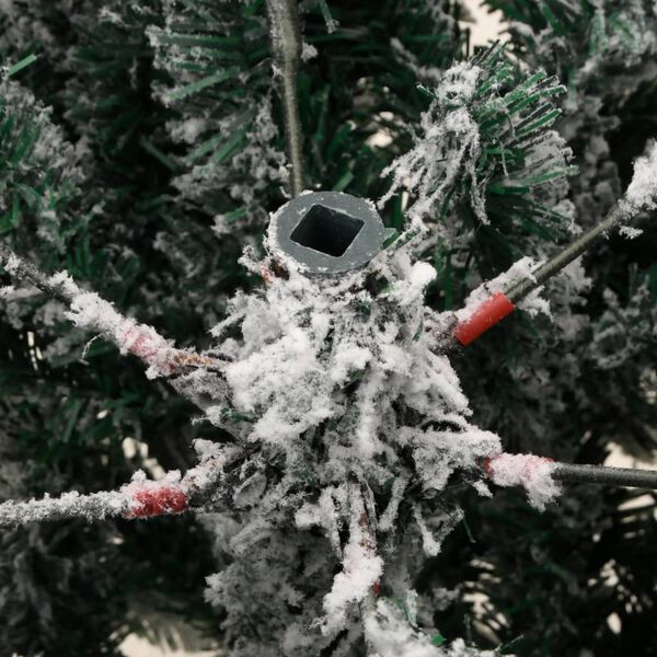 vidaXL Artificial Hinged Christmas Tree with Flocked Snow 150 cm