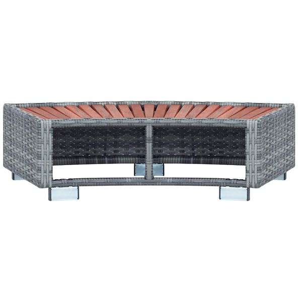 vidaXL Spa Step Grey Poly Rattan 92x45x25 cm