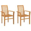 vidaXL Dining Chair 2 pcs Brown 62 x 55 x 94 cm Solid Teak Wood