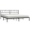 vidaXL Metal Bed Frame without Mattress with Headboard Black 183x213cm