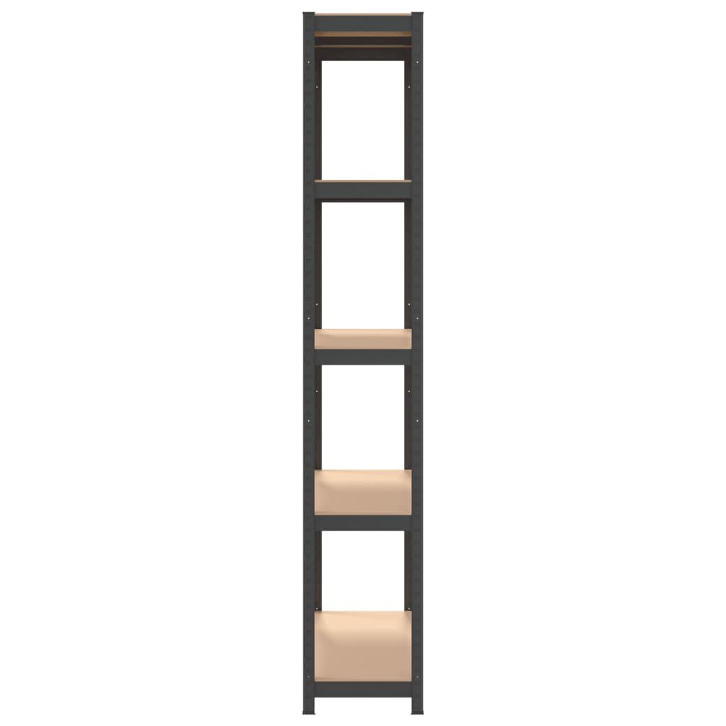 vidaXL 5-Layer Shelves 2 pcs Anthracite Steel&Engineered Wood