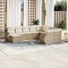 vidaXL 10 Piece Garden Sofa Set with Cushions Beige Poly Rattan