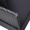 vidaXL Garden Bed with Cushion and Pillow Poly Rattan Black