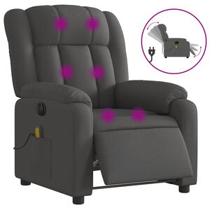 vidaXL Electric Massage Recliner Chair Dark Grey Fabric