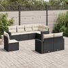 vidaXL 8 Piece Garden Sofa Set with Cushions Black Poly Rattan