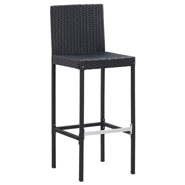 vidaXL 5 Piece Outdoor Bar Set Poly Rattan and Acacia Wood Black