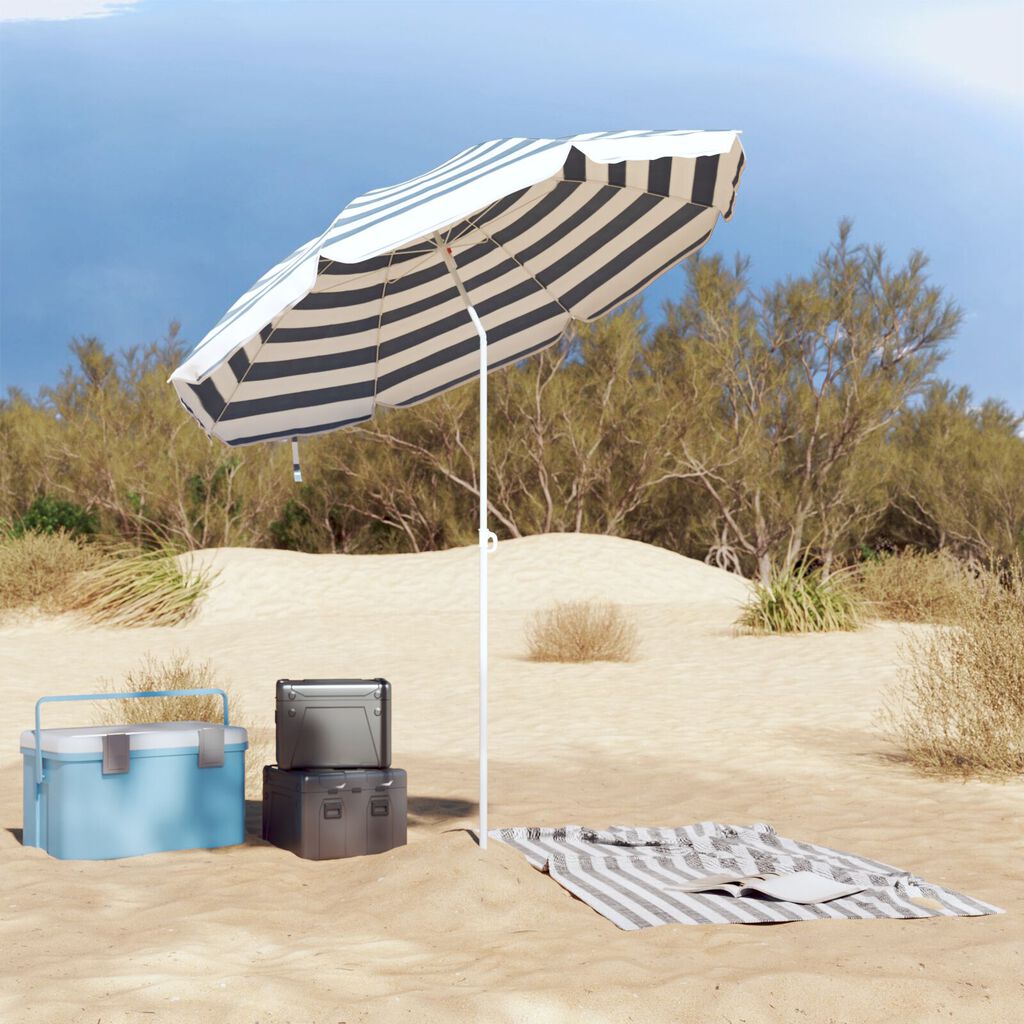 vidaXL Beach Parasol Blue 240 cm