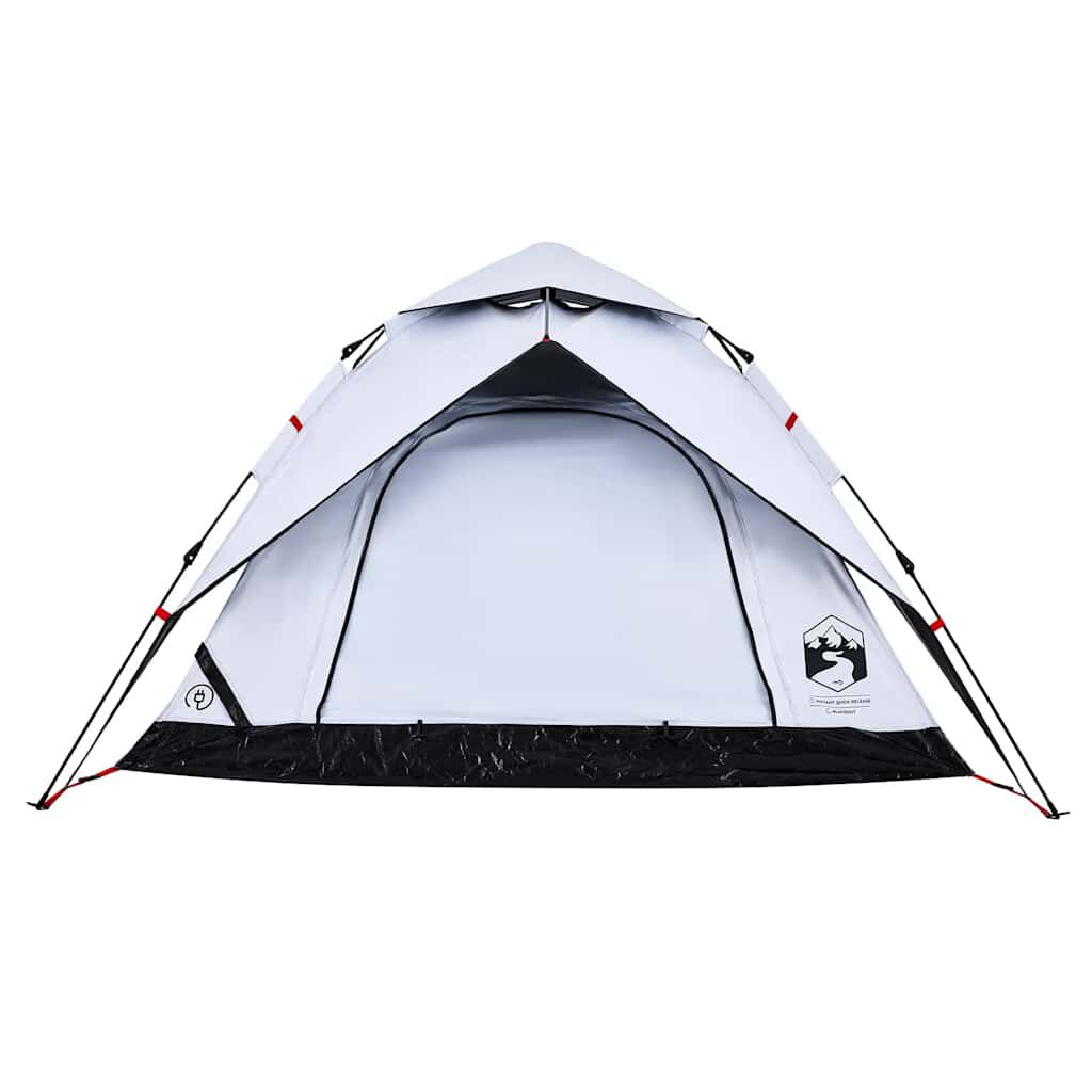 vidaXL Camping Tent Dome 4-Person White Blackout Fabric Quick Release