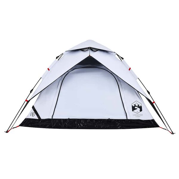 vidaXL Camping Tent Dome 4-Person White Blackout Fabric Quick Release