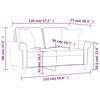 vidaXL 2-Seater Sofa with Pillows&Cushions Light Grey 120 cm Fabric