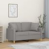 vidaXL 2-Seater Sofa with Pillows&Cushions Light Grey 120 cm Fabric