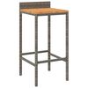 vidaXL 3 Piece Garden Bar Set Grey Poly Rattan&Solid Wood Acacia