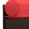 vidaXL Garden Sofa with Cushions 3-Seater Brown Poly Rattan