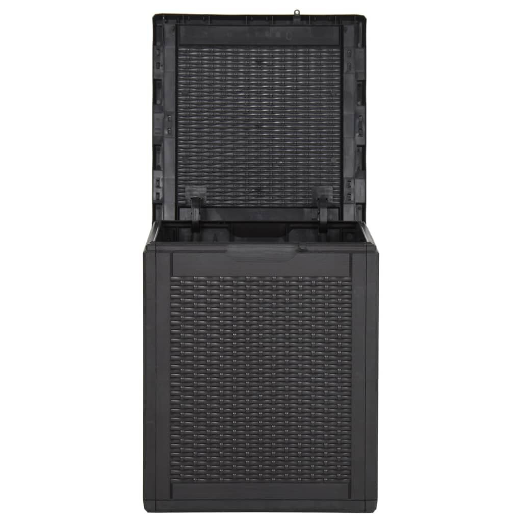 vidaXL Garden Storage Box 90L Black PP Rattan